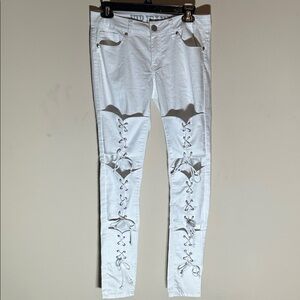 VIP‎ Jeans, lace up.  Size 9/10  Stretch